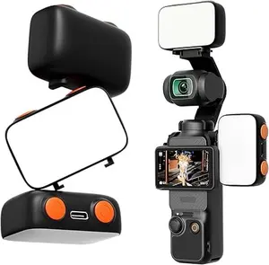 LED Fill Light for DJI OSMO Pocket 3, 800mAh Rechargeable Auxiliary LED Lighting with 6500K 3 Color Temperature and Levels Adjustable, DJI Pocket 3 Accessories Fill Light for Vlog Video Recording