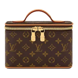 Louis Vuitton Nice Beauty Monogram Canvas Makeup Bag for Women, Classic Style, Brown