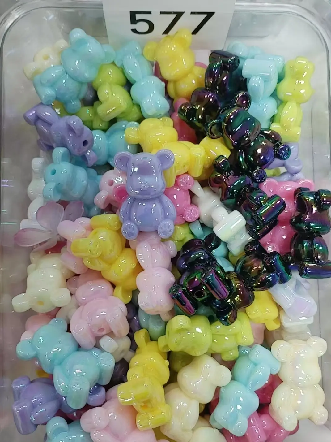 Colorful Bear Shaped Beads for Crafting and Jewelry Making