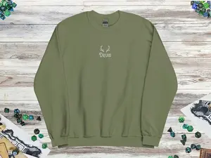 Embroidered DnD Druid Class Crewneck Sweater, DnD Sweater, Dungeons and Dragons, DnD Gift, Men Women Unisex Sweater, Multiple Colors Cotton Fabric