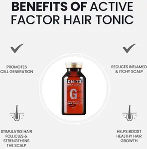 ION-TO G Hair Tonic- hair growth and thickness Active factors and plant can provide nourishment to the scalp and makes hair look stronger 20ml x4