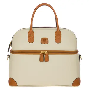 Firenze Train Case - Elegant Tuscan Beauty Case from Firenze Collection Made in Italy Soft PVC Material Water-Resistant with Adjustable Strap for Versatile Carrying