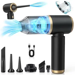 4 In 1 Portable Handheld Vacuum Cleaner, High Power Strong Suction Cordless Rechargeable Vacuum, Multifunctional Air Duster Blower, USB Fast Charging Mini Cleaning Tool for Car Home Keyboard Gap Interior Cleaning