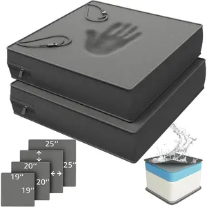 Memory  Outdoor Chair Cushions  4 Inch Extra Thick Patio Seat Pads for Furniture 20x20 Grey Set of 2