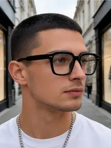 Square flat lenses, TR frame, spring hinges, anti-blue light. Fits all face shapes. Unisex for road trips, cycling, travel, music festivals, beach, weddings, street photography, photography props, gifting, Square frames, Square Browline Glasses