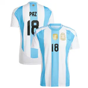 Men's Argentina Jersey Nico Paz #18 White Blue Home Kit 24-25, Argentina Home Nico Paz #18 Jersey