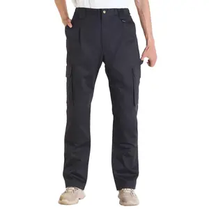 fathersdaygift VEVOR FR Pants for Men, 9 oz 100 Cotton, Flame-Resistant Cargo Pants with Multi-Pockets and Elastic Waist, Reinforced Tear-proof Stitching, Ideal for Welding Work and Casual Wear, XXL Size, Black