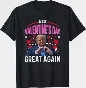 Make Valentine Day Great Again Funny Trump Lovers 2025 T-Shirt