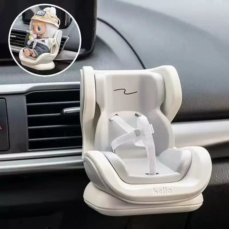 Mini Doll Car Seat for Labbubu & Plush Toys with Secure Design and Soft Material Easy Installation Fun Decoration Gift