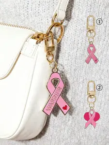 Breast Cancer Awareness Pendant Keychain for Bags, Ribbon Bag Charm for Fashion Accessories, Meaningful Gifts for Friends & Family