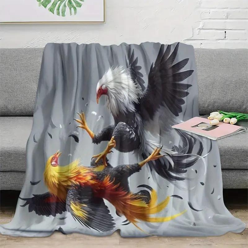 Soft Funny Throw Blanket Fun Rooster Modern Printed Velvet Blanket, Suitable for Home, Outdoor Camping, Bed, Sofa, Friends and Family Birthday Gift Blanket