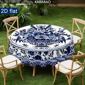 2D flat, 1PC, Elegant Floral Design Tablecloth, Perfect Home Decor, Ideal Gift for Friends, Indoor & Outdoor Use, Kitchen Dining Room Accessories