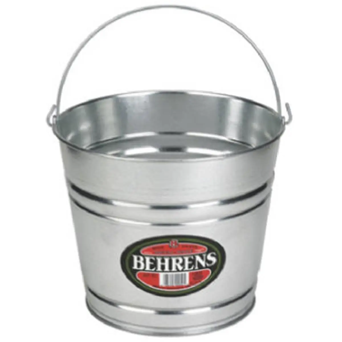 BEHRENS 8 Qt Round Galvanized Steel Storage Bucket - Portable Outdoor Pail, Steel Sheet Construction, Baby Furniture Accessory, Home Decor Item, Water Pail, 9.75X9.75x8.37", Round Shape, Galvanized Carrying Bail