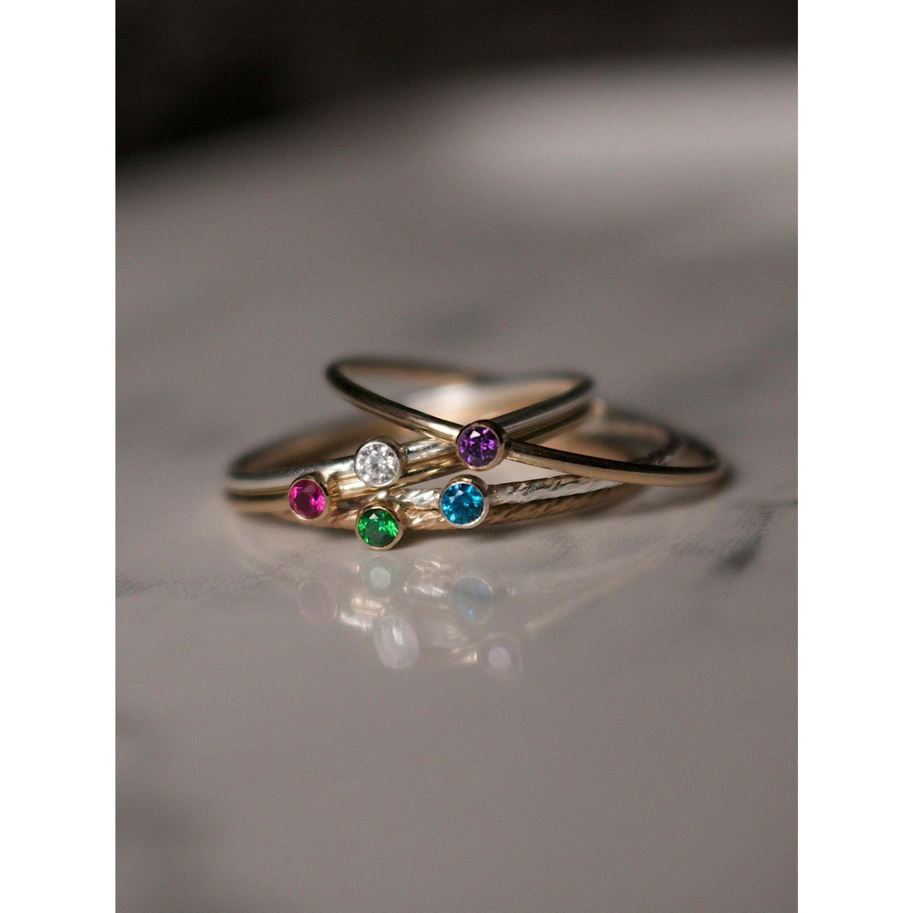 Dainty Birthstone Stacking Ring