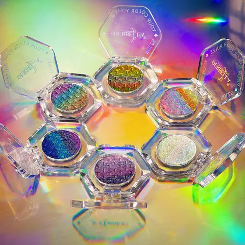 [Back in Stock]Ourbella rainbow highlighter&eyeshadow, sparkly shimmer glitter eyeshadow, high pigmented, talc free, long lasting,TikTokShopblackfriday