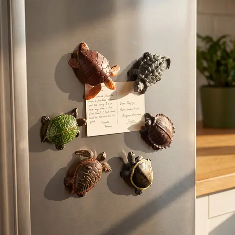 6 Turtle, Sea Turtle Fridge Magnets for Whiteboards, Office and Classroom Accessories, Kitchen and Locker Decor, Refrigerator Magnets Decorative, Refrigerator Decorating Magnet Decoration