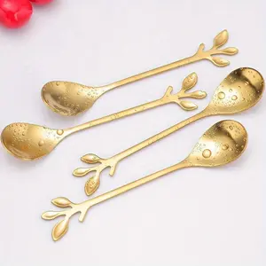 Stainless Steel Coffee Spoon Set, 4 Counts Mini Coffee Espresso Spoon, Tableware Flatware Dessert Teaspoons, Small Soup Spoons