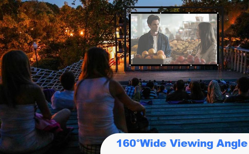 Projector Screen, 80 inch Foldable Portable Rear Front Projector Screen Indoor Outdoor 4K 16:9 HD Double Sided Projection Movies Screen for Camping Party,Backyard Home Theater