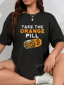100% Cotton Take the Orange Pill - BTC Cryptocurrency Trading Bitcoin T-Shirt