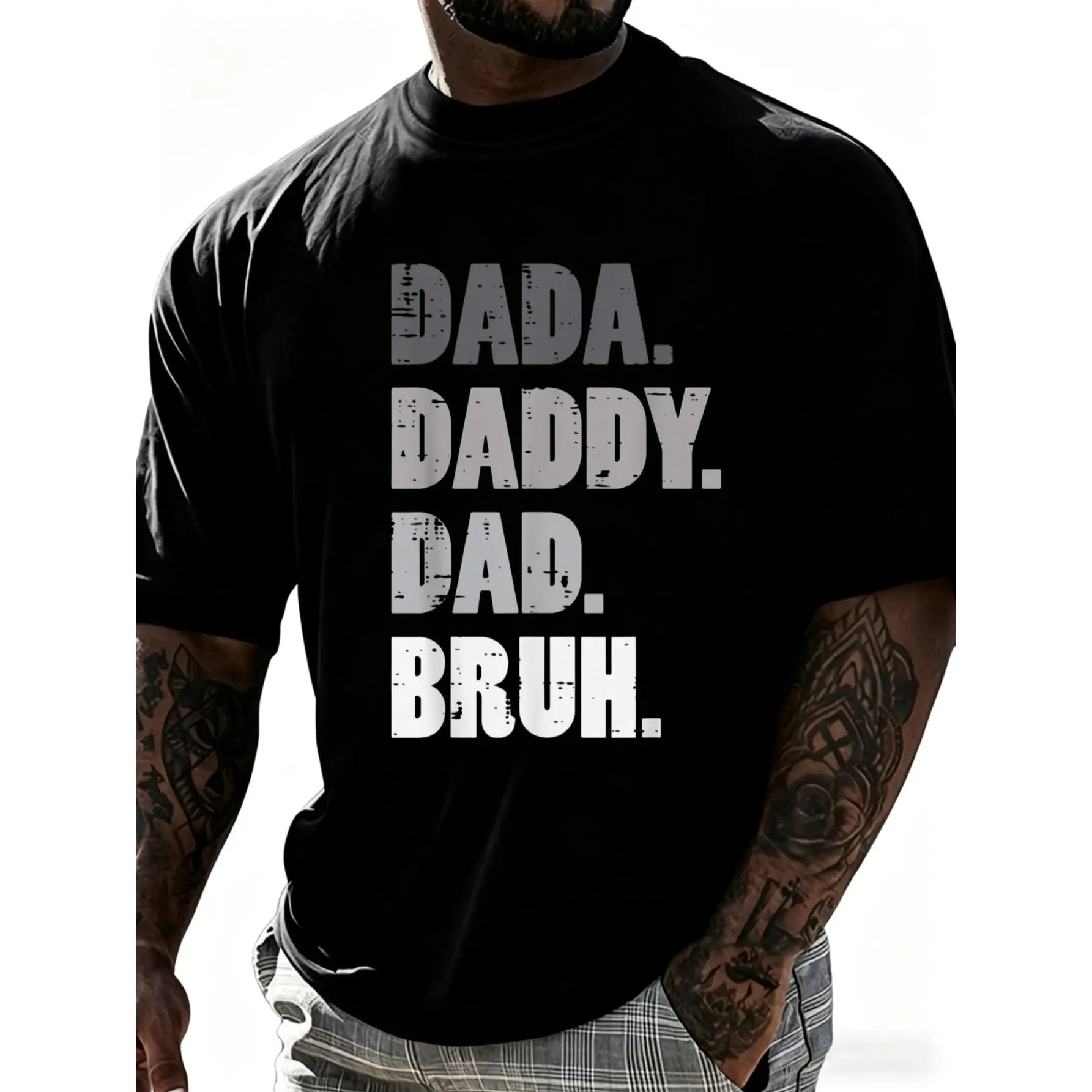 100% Cotton Fathers Day Dada Daddy Dad Bruh Cool Bro Meme Papa Humor Men T-Shirt