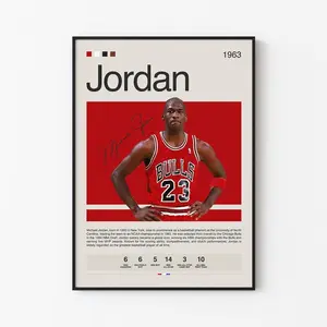 Michael Jordan Poster Mid Century Modern, Preppy Prints Vintage Poster Trendy Wall Art Decor
