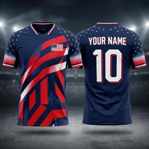 Personalized USA Soccer Jersey – Custom Name & Number Stars and Stripes Football Shirt, American Sports Fan Gift, Athletic Soccer Jersey