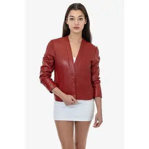 RLH3000 - Leather Collarless Blazer
