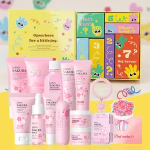 The "Everything You Need" 7-Day Travel Vault，Sakura Skincare Set, Travel Skincare Kit Lightweight Hydrating Daily Skin Care，Best Gilf