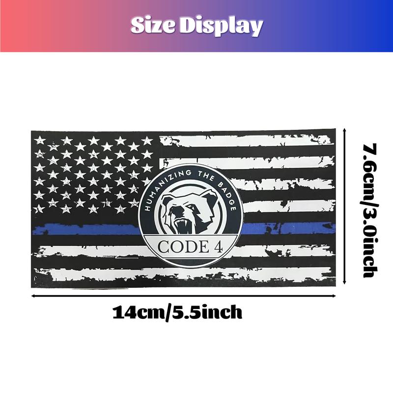 5pcs Decorative Thin Blue Line Sticker Code 4 for Home Ornaments Crafts - Compact 6"x3" Easy Application - Show Support for Local Law Enforcement