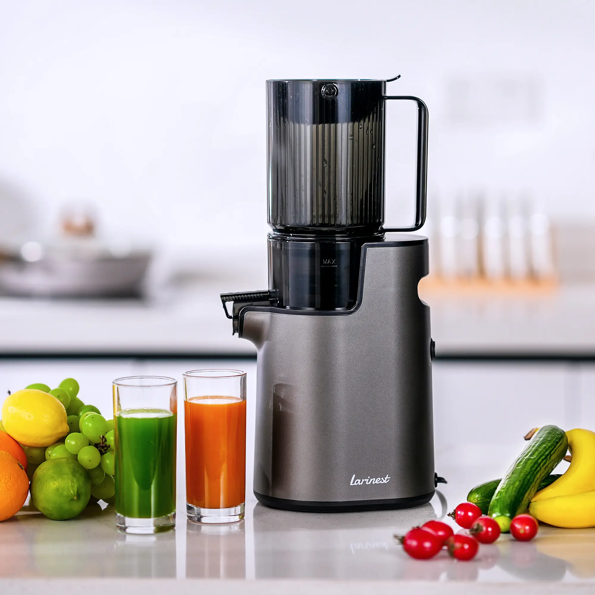 【BackToSchool】Slow Masticating Juicer JC01, 4" Wide Chute Cold Press Juicer Machine for Vegetables and Fruits, Dual Feed Design, Reverse Function, Hig