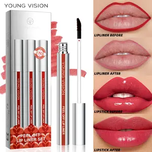 Long Lasting Tattoo Lip Gloss Peel Off, 3 Counts/set Waterproof Non-sticky Glossy Lipstick, Nourishes All Skin Types, Great for Gift, Makeup, Lip Stain, Cosmetic, Lip Color Pigment gloss  bomb  shimmer  stix peel-off lip tint beauty  guru