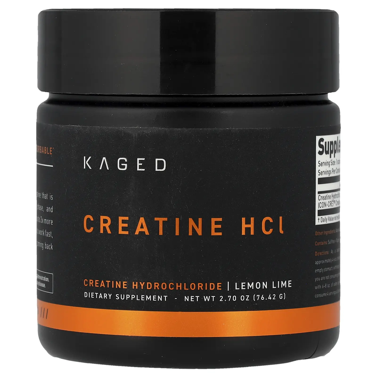 Kaged Creatine HCl, Lemon Lime, 2.7 oz (76.42 g)