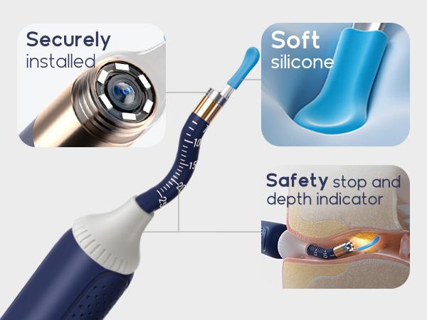 Ear Wax Removal Tool Camera, Flexible Wireless Ear Cleaner with Camera Otoscope Light, HD Painless Visual Ear Picker Tweezers Earwax Remover, Portable Safe Ear Cleaning Kit for Adults & Kids