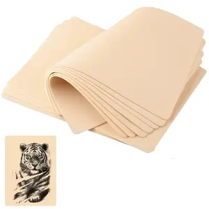 Blank Tattoo Practice Skin, 5Pcs Double Sides Fake Skin Tattoo Skin for Practicing, 8*6 in Soft Practice Skin for Beginners and Experienced Tattoo Artists, Makeup Practice Supplies