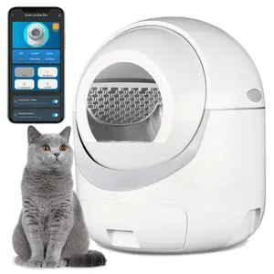 APP-Controlled Automatic Self-Cleaning Cat Litter Box with Odor Removal, Safety Protection, and Garbage Bags for Multiple Cats ( Requires 2.4G WIFI )