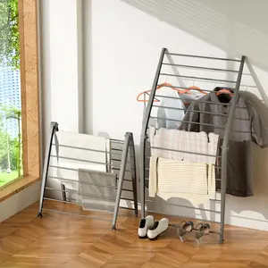 Folding Drying Rack, Indoor Clothes Organizer with Patent-Pending Space Saving Design, 6" L x 26" W x 51.5" H, Grey