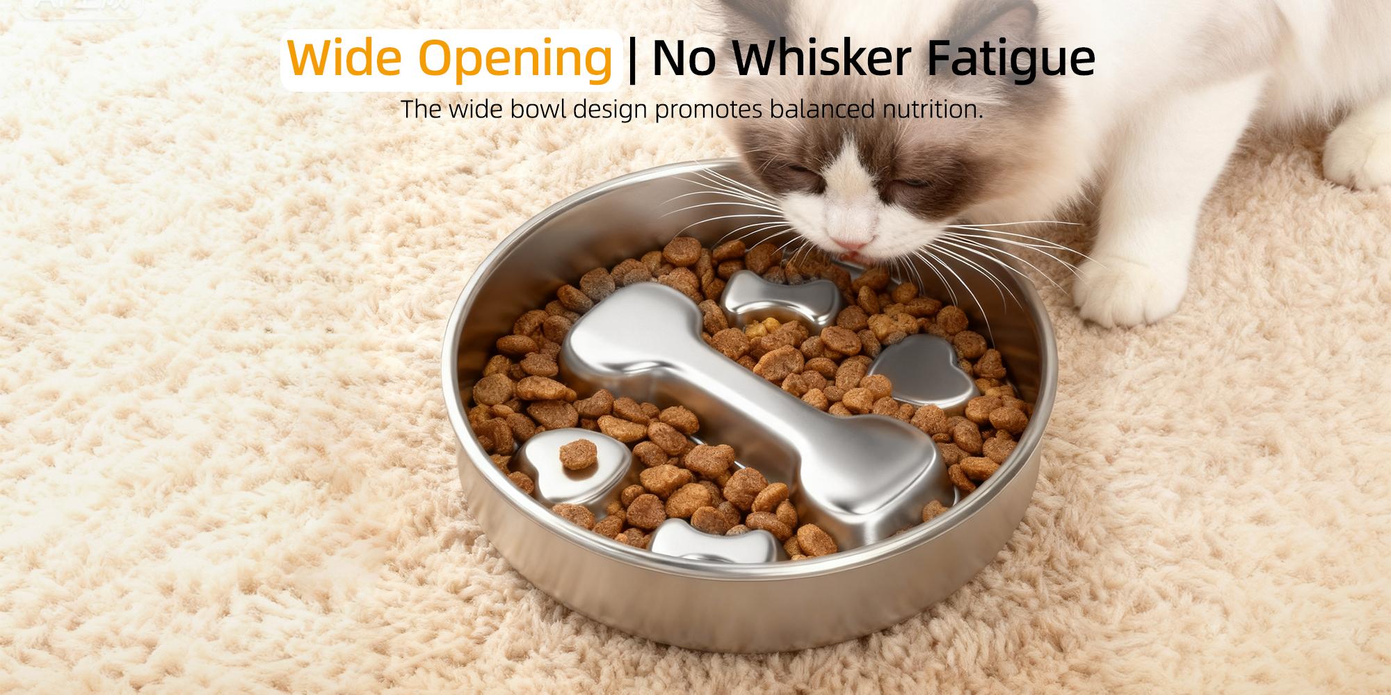 Slow Feeder Dog Bowl - 2 Cups Stainless Steel Dog Slow Feeder Food Bowl, Metal Non-Slip Lick Plate,Puppy or Cat Food Holder,Pet Supplies,Puzzle Maze Dish for Small & Medium Sized Breeds#Summervibes #petlovers