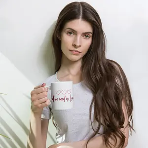All we need is love White glossy mug