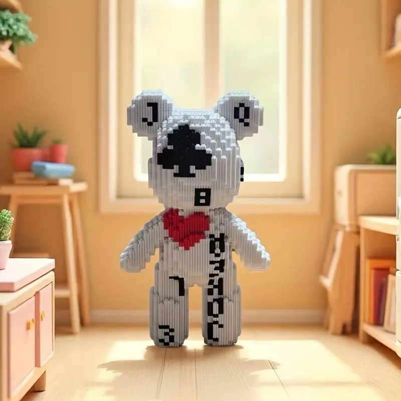 Bear 3D Animal Shape Puzzle DIY Construction Puzzle Building Block Ornament, Home Decor and Room Decoration, Perfect Gift for Birthday/halloween/xmas/celebrations
