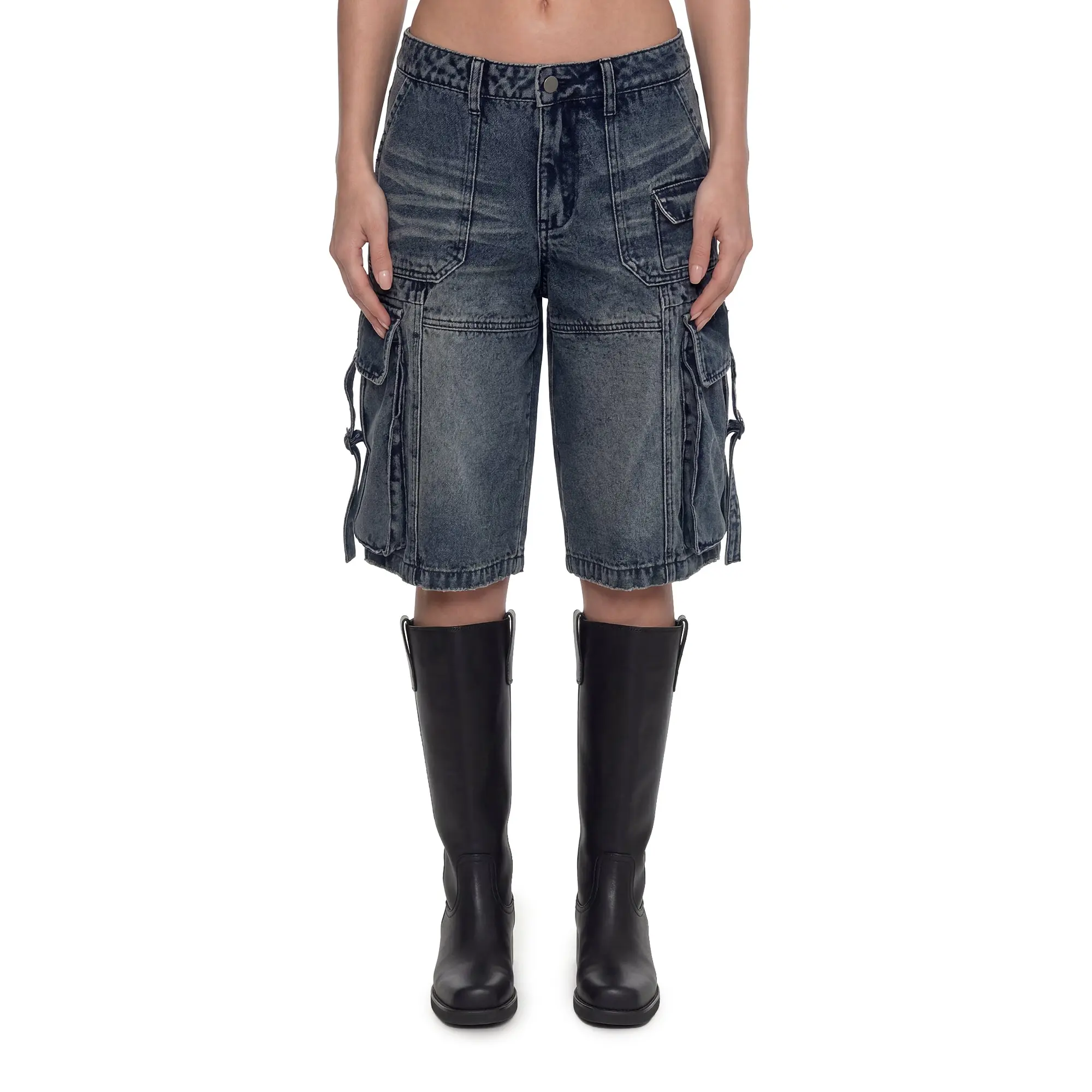 Underground Rage Denim Cargo Shorts