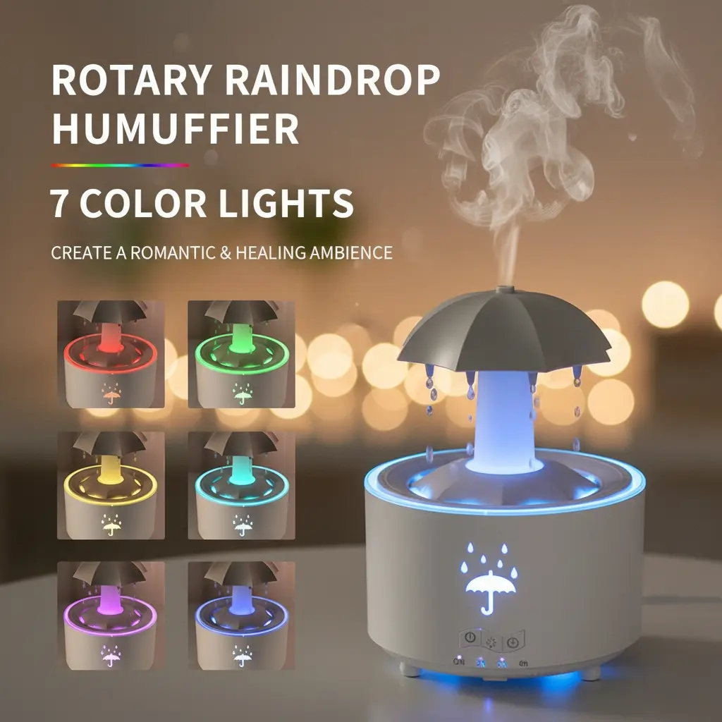 Rotating Umbrella Aroma Diffuser with Remote Control, Aromatherapy Diffusers – Ultrasonic Essential Oil Diffuser for Bedroom Living Room Office – Home Decor for Relaxation, Sleep Aid, Anxiety Relief – Gift for Women Girlfriend