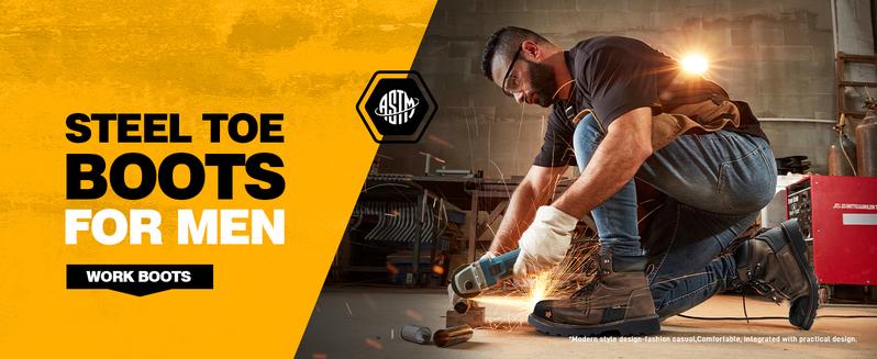 Men's Steel Toe Safety Work Boot Slip Resistant Puncture Utility Shoes Industrial Construction Outdoor botas de trabajo para hombre Safety boots