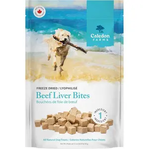 Caledon Farms Freeze Dried Beef Liver Bites Dog Treats, 150 Grams/5.3OZ