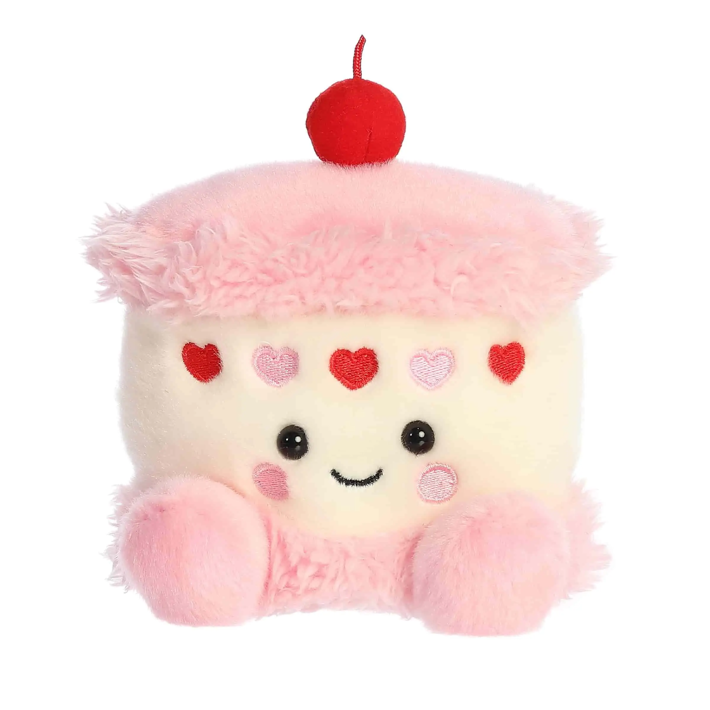 Aurora Palm Pals Jubi Heart Cake Stuffed Animal 5 Inch – Cute Pink Collectible Plush Toy for Kids, Décor and Gifts