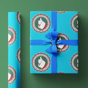 Funny Wrapping Paper Roll, Certified Nice List Gift Wrap, Cute for Kids Holiday Gifts and Christmas Presents with Santa Claus Thumbs Up