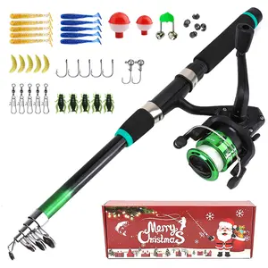Portable Fishing Rod Reel Set, 1.8m Retractable Lure Pole, Telescopic Fishing Rod, Christmas Gift Box Included, Travel Essential