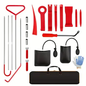 23pcs Car Emergency Kit: Long Range Grab Tool, Window Door Opener, Small Wrench And Nut, Airbag, Repair Kit