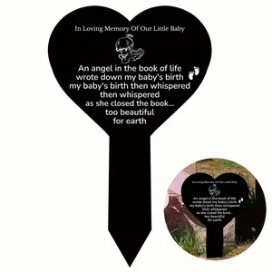 Acrylic Memorial Plaque, Heart Shaped Garden Plaque, Grave Marker, Grave Memorial Plaque, Outdoor Yard Cemetery Garden Memorial Plaque