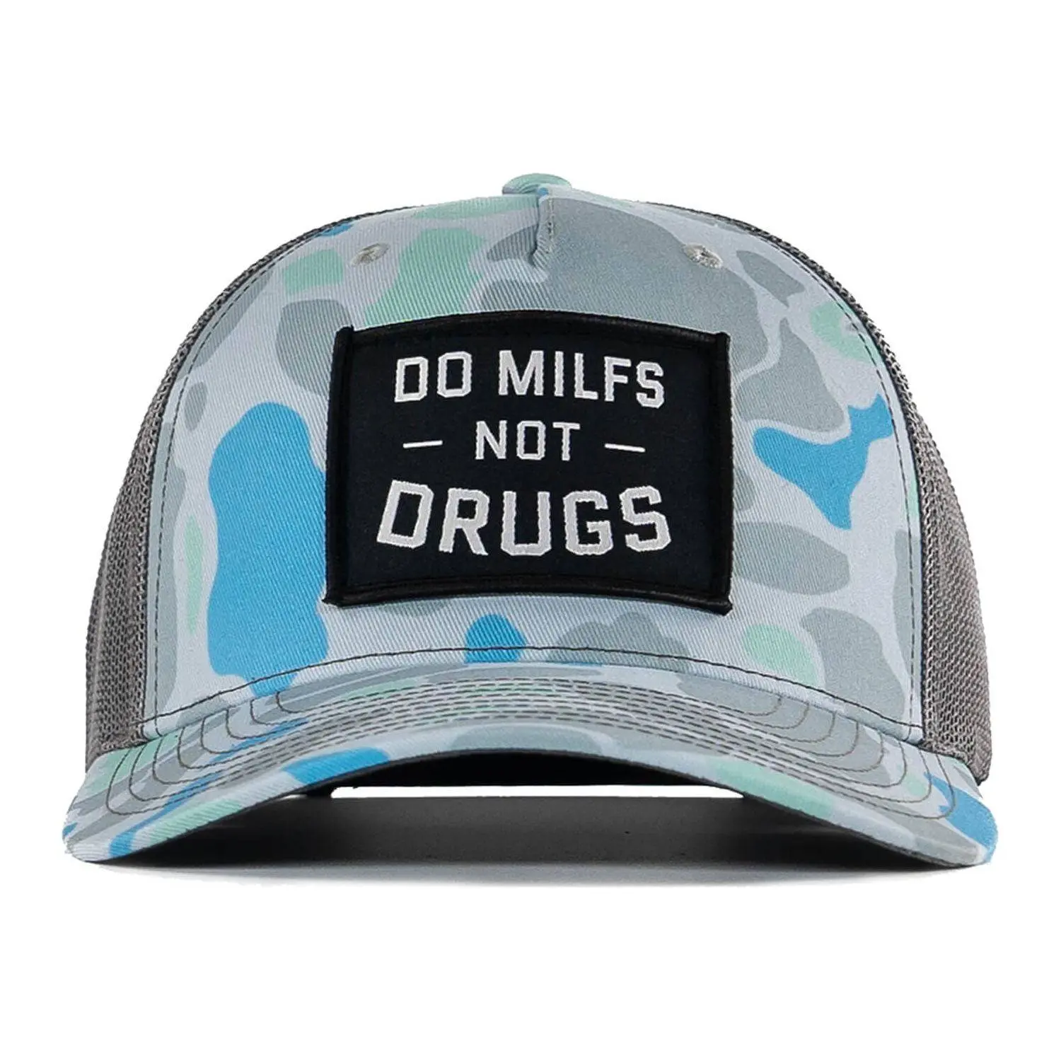 COMBAT IRON Men's Custom Patched Bold Slogan Snapback Hat - "Do Milfs. Not Drugs." Quality Baseball Cap, Men's Accessory, Baseballcaps, Men's Hats