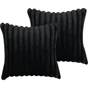 Throw Pillow Covers Set of 2, Decorative Faux Fur Covers for Bed, Couch Soft Fluffy Pillow Cover with Velvet Back for Living Room, Neutral Home Décor Accent for Sofa
